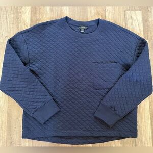 Banana Republic Quilted Navy Crewneck Sweater